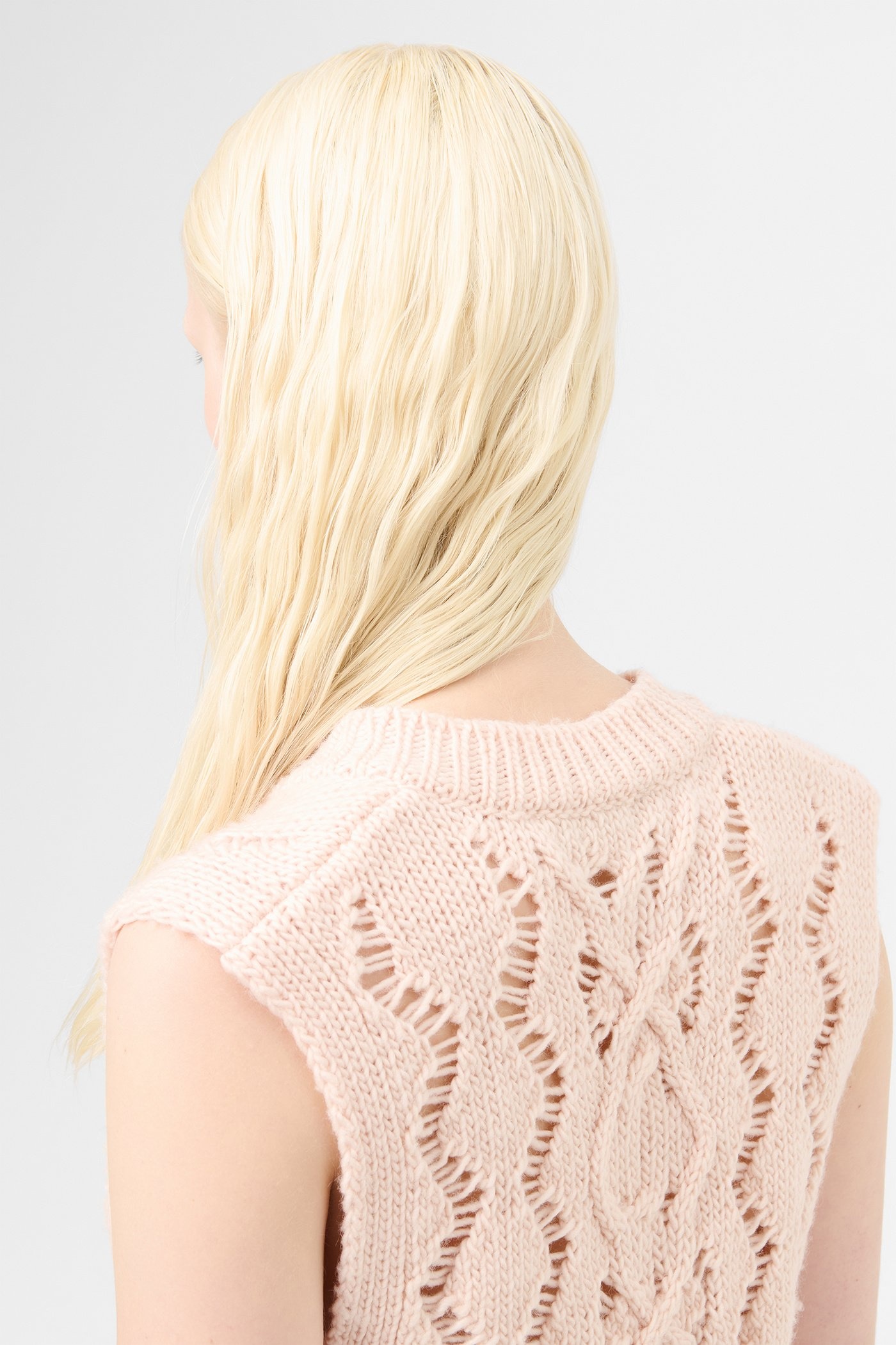 Cable Michigan Tank Delicate Pink Fisherman Wool - 5