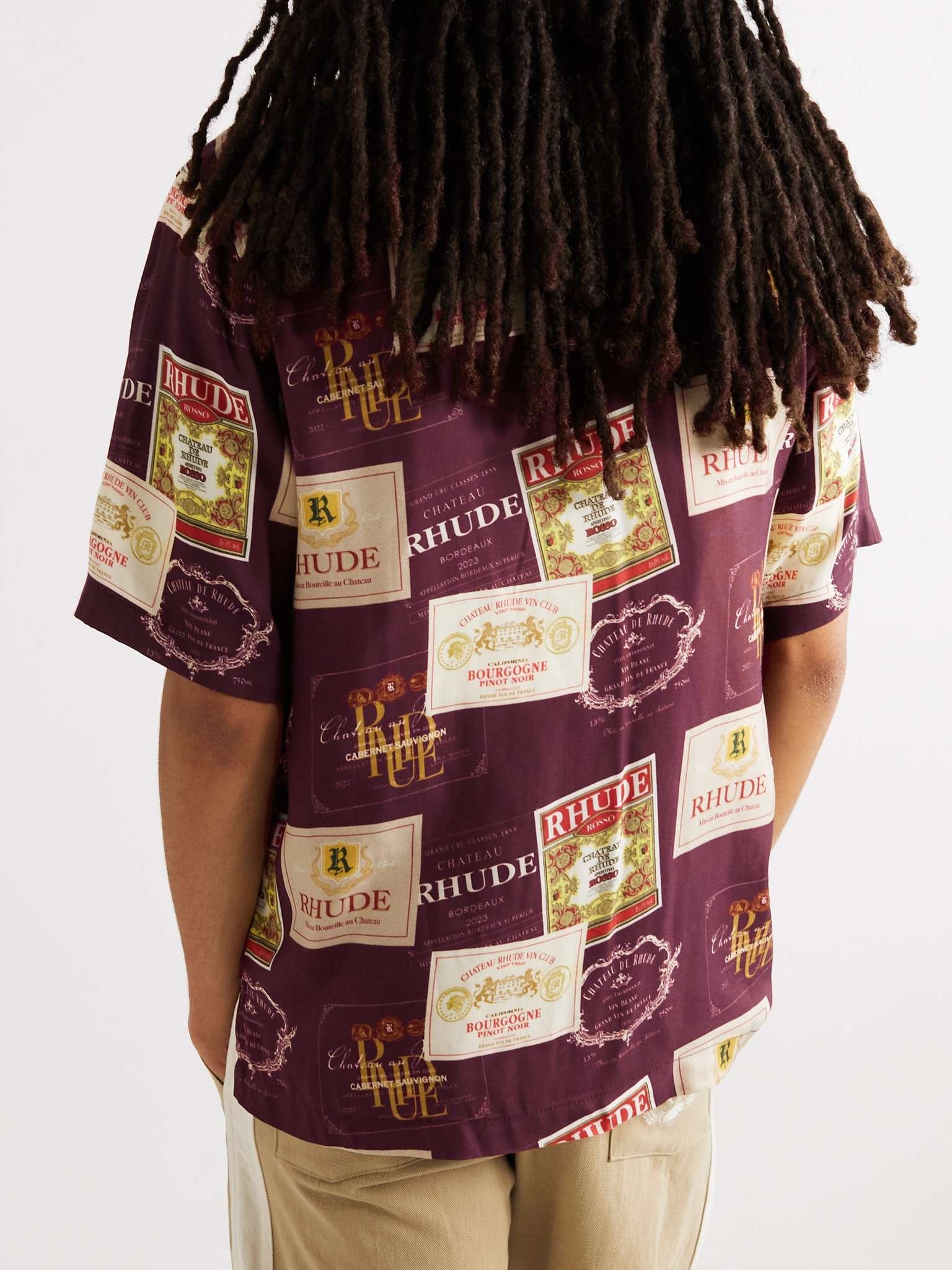 Wine Club Camp-Collar Printed Twill Shirt - 4