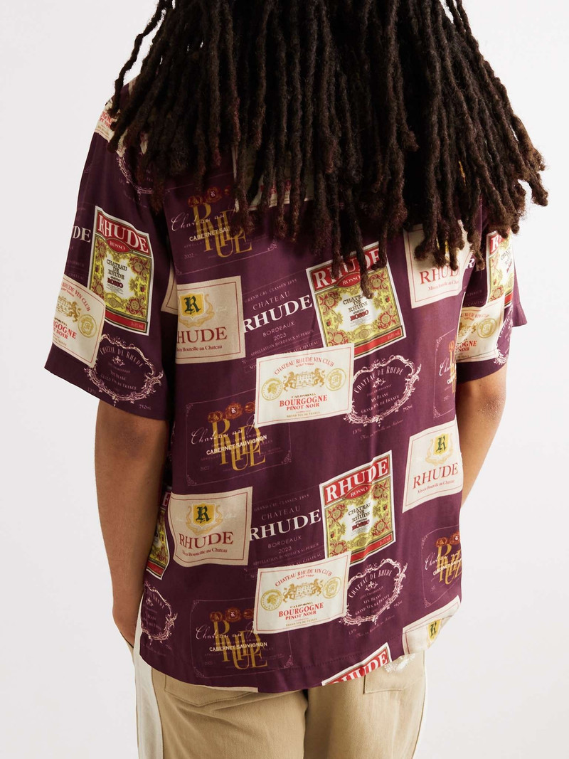 Wine Club Camp-Collar Printed Twill Shirt 4