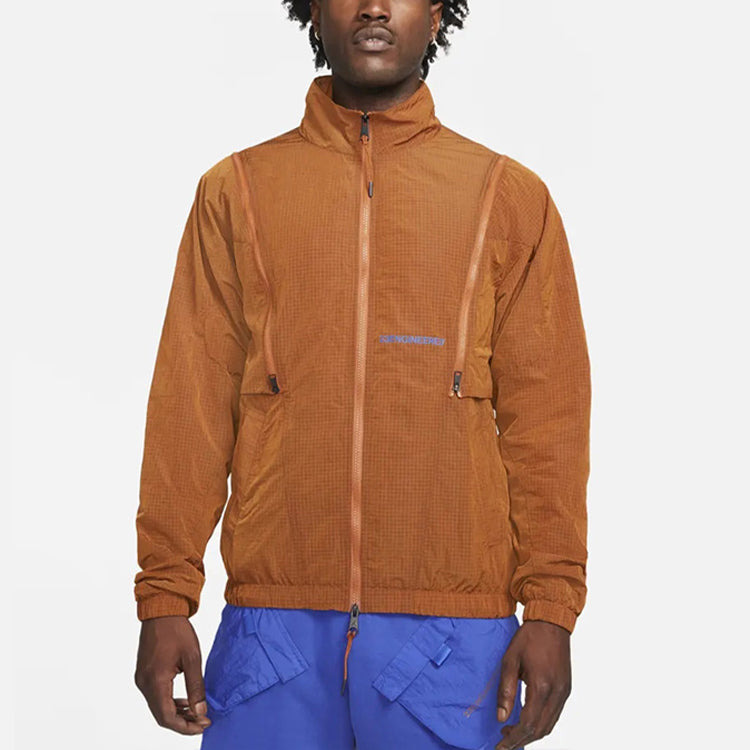 Air Jordan Sports Life Series Removable Long Sleeve Logo Stand Up Collar Jacket Coat Orange DH3289-2 - 3
