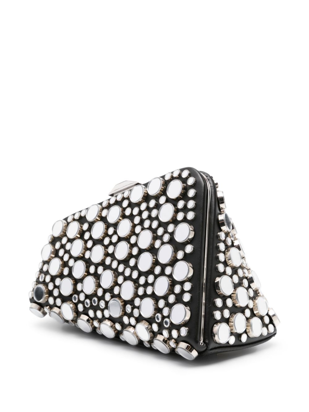 Midnight stud-embellished leather clutch bag - 3