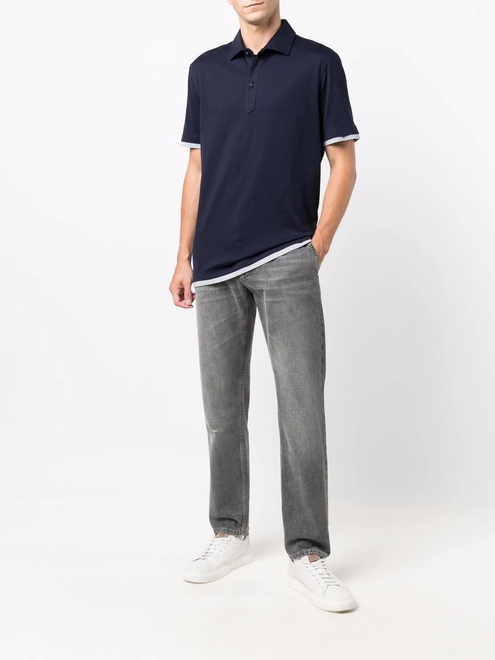 contrast-trim polo shirt - 2