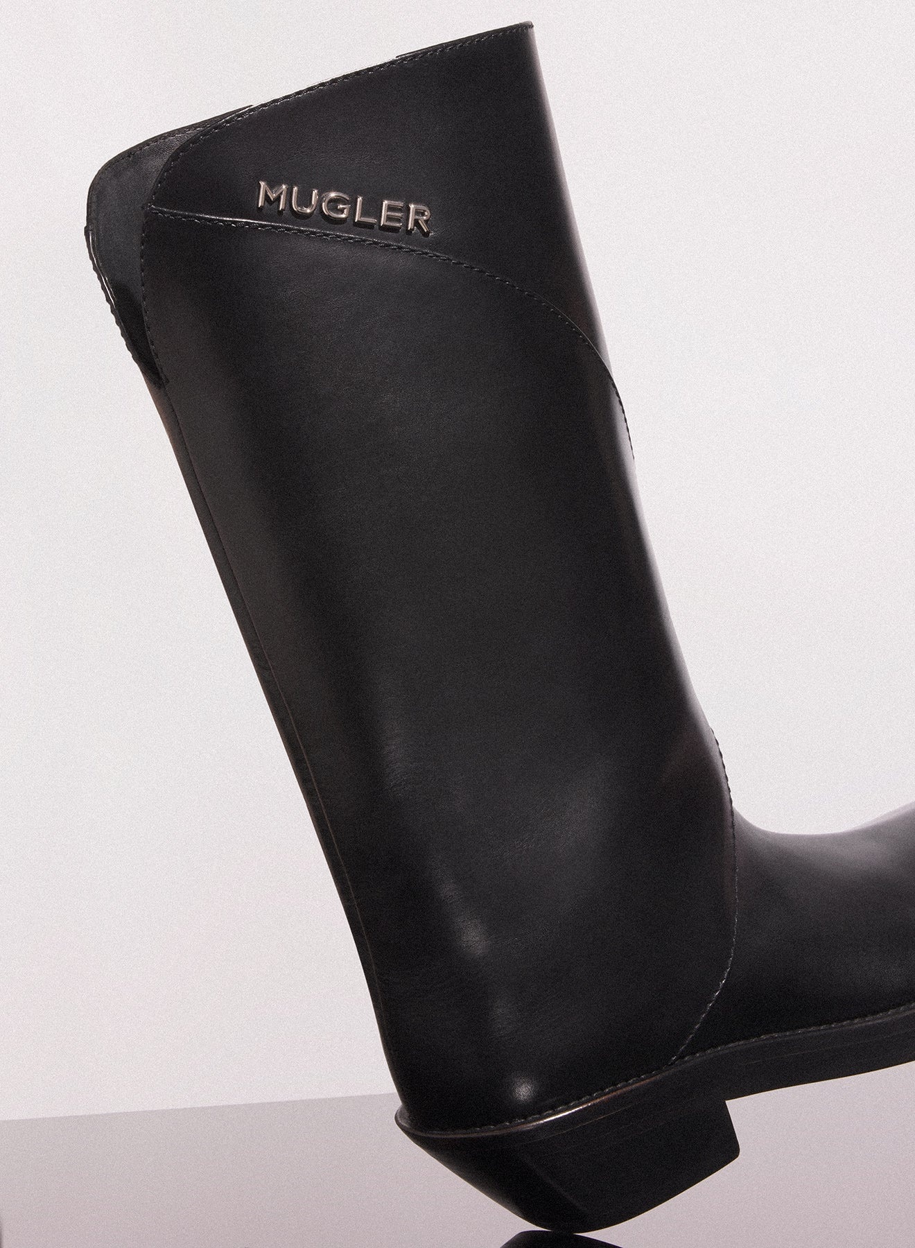 black leather santiag boots - 3