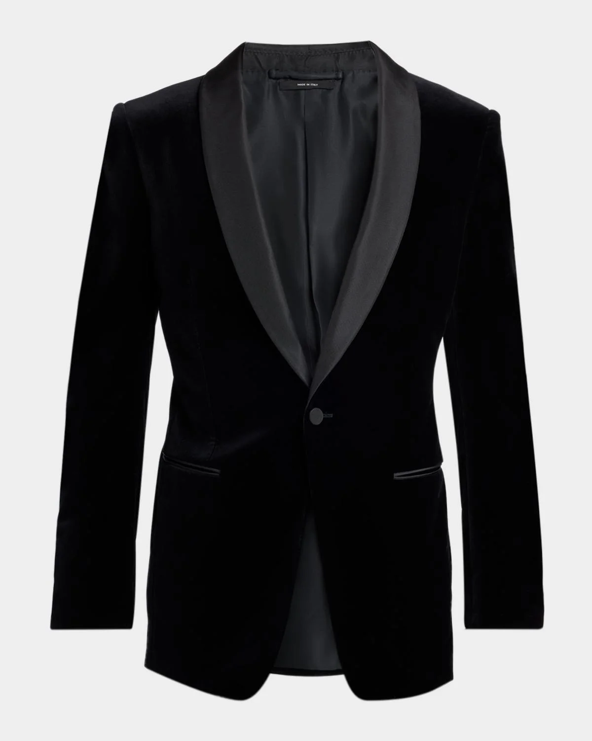 Men's Velvet Shawl-Lapel One-Button Dinner Jacket - 1