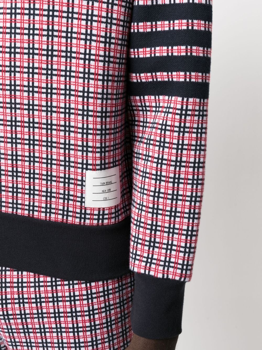 checked jacquard crew-neck sweatshirt - 5