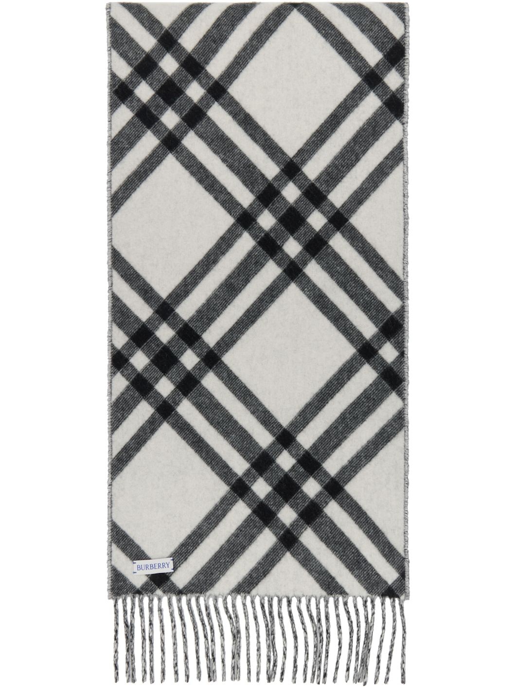 Black & White Check Cashmere Scarf - 2