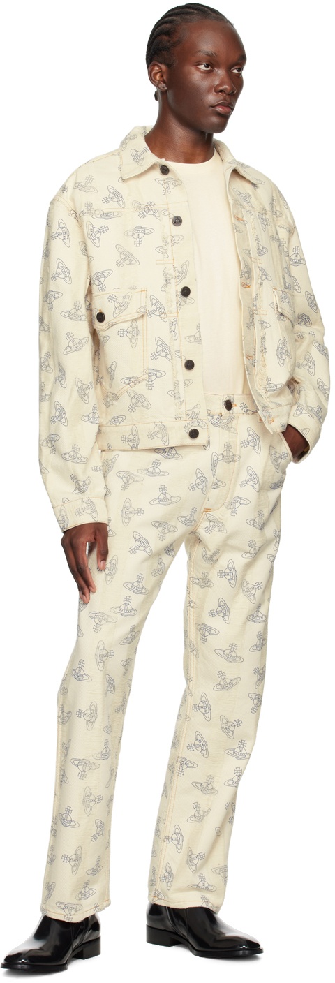【関税込み】Vivienne Westwood オフホワイト Ranch ジーンズ Vivienne Westwood Off-White Ranch Jeans | ssense | REVERSIBLE
