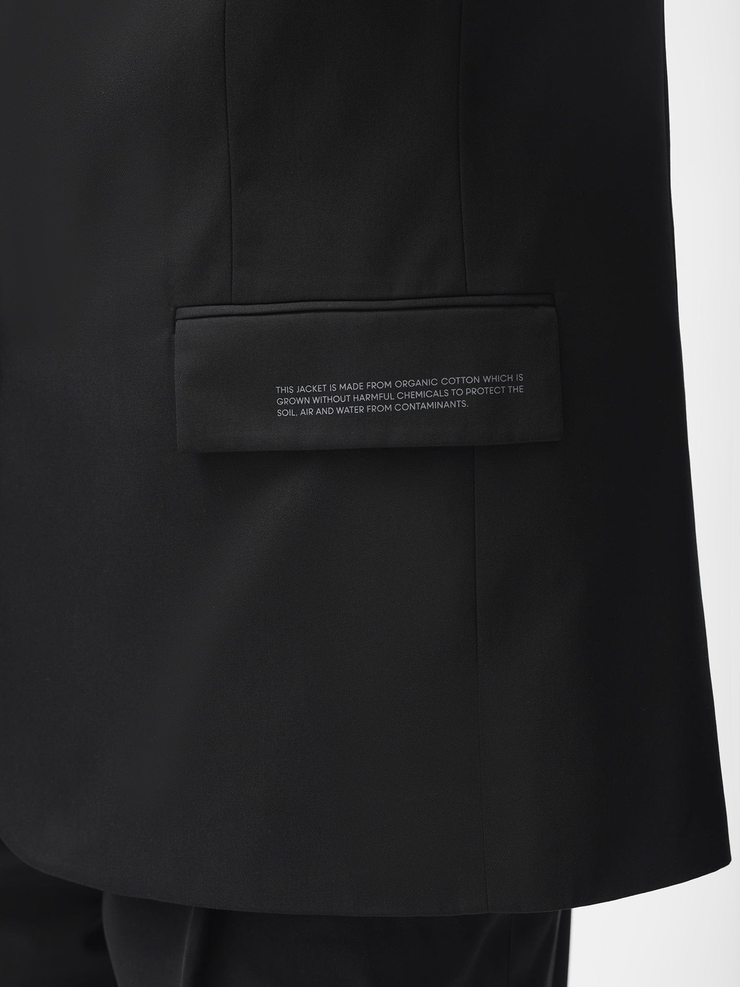 Women's Organic Cotton Oversized Tailored Blazer - Black - 4