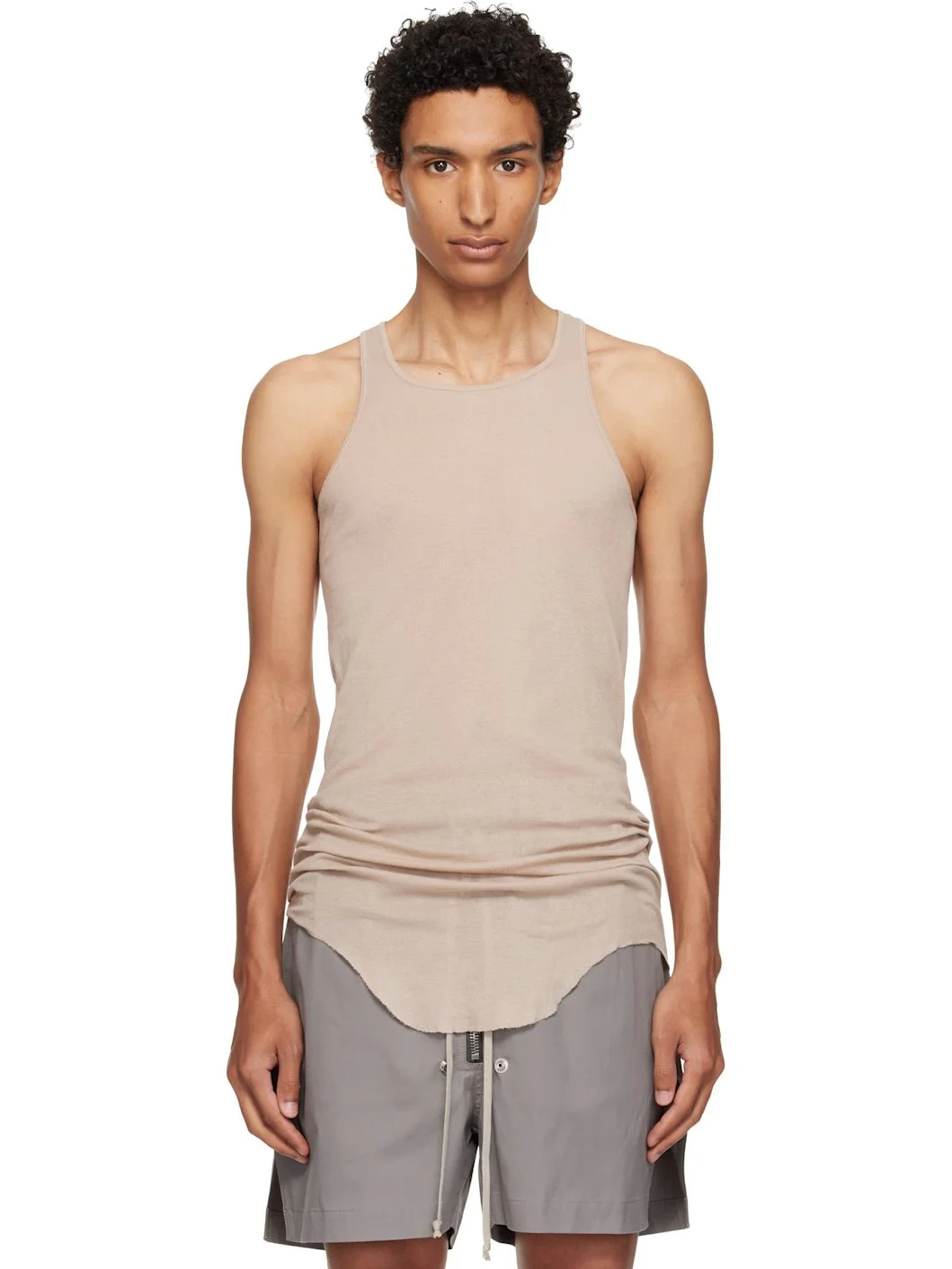 Taupe Tower Basic Rib Tank Top - 1