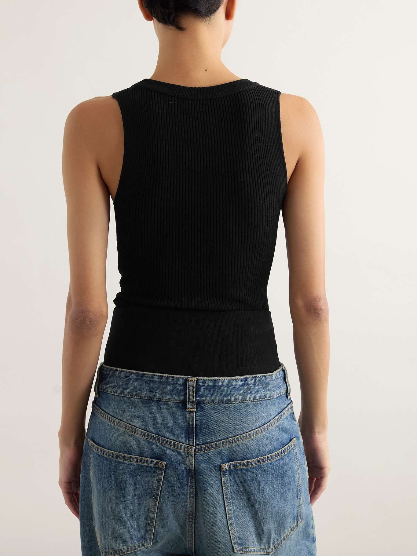 Tシャツ・カットソー ALAIA BLACK SLEEVELESS RIBBED BODYSUIT ALAÏA BLACK Tank Body |ALAÏA US