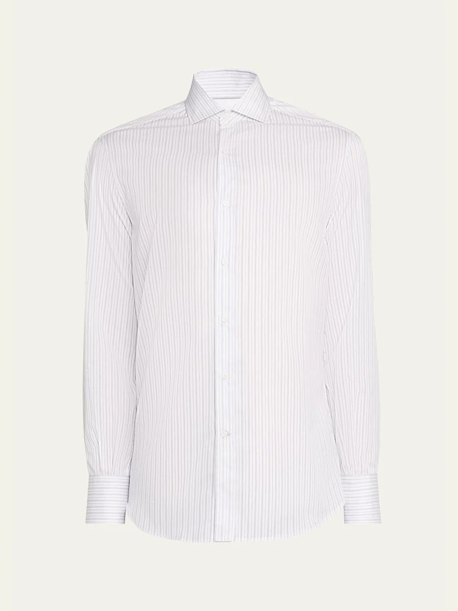 Men's Cotton Multi-Stripe Button-Down Shirt - 1