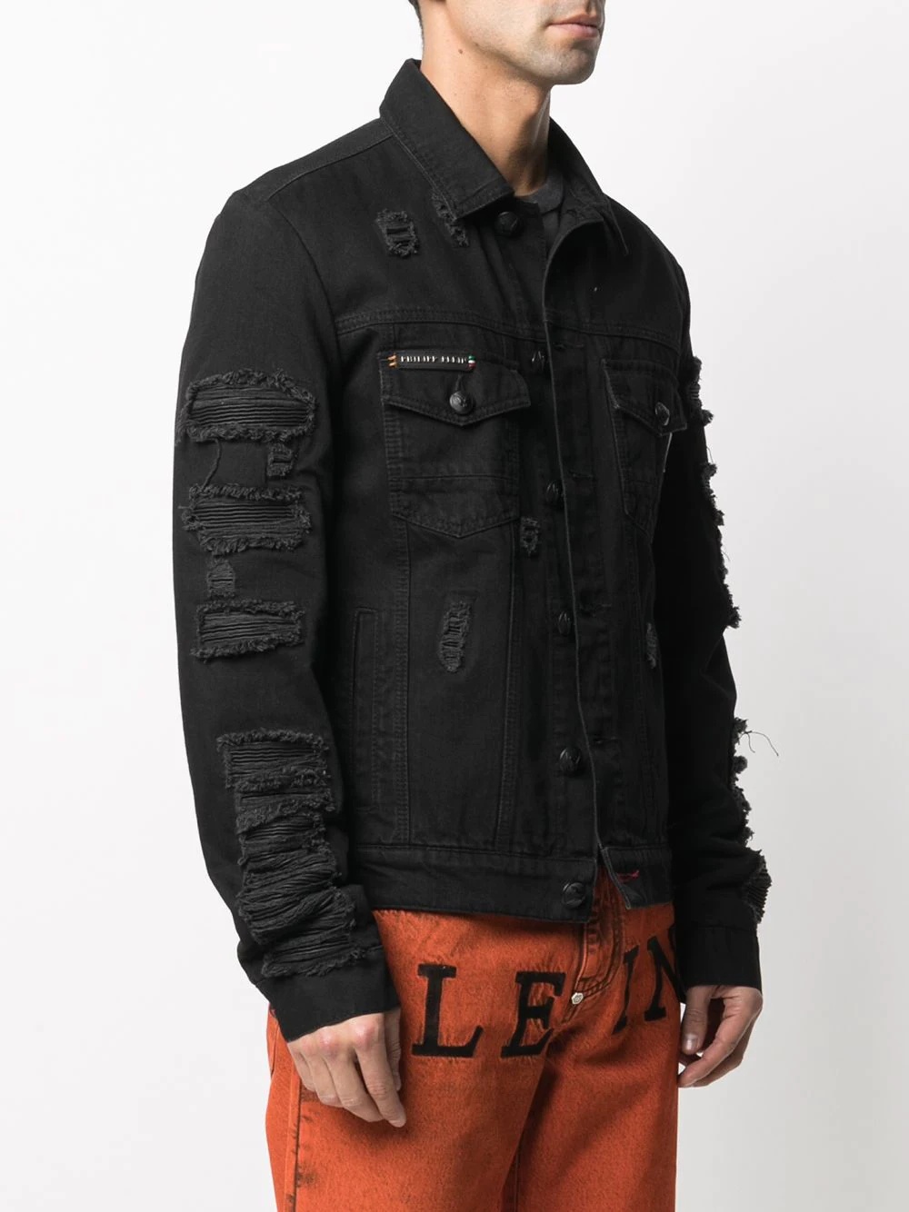 distressed denim jacket - 3