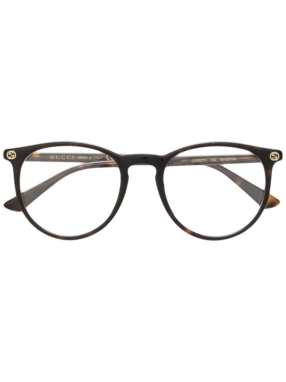 tortoiseshell round-frame glasses - 1