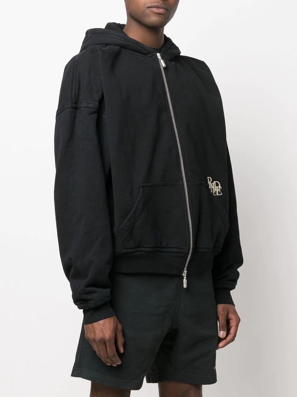 logo-embroidered hoodie - 3