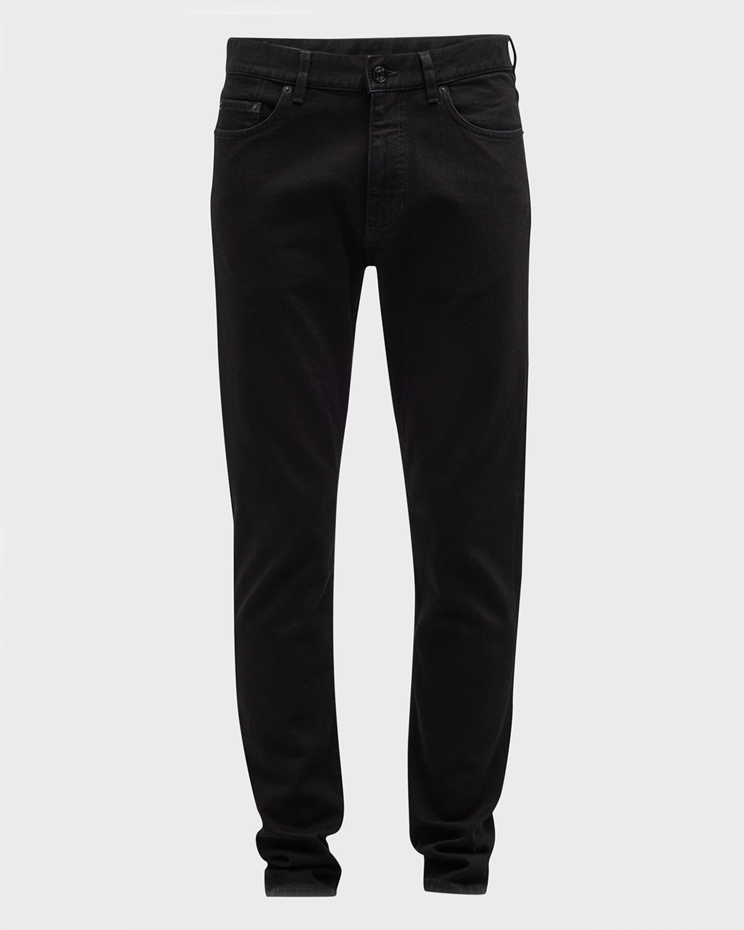 Men's 5-Pocket Black Wash Denim Jeans - 1