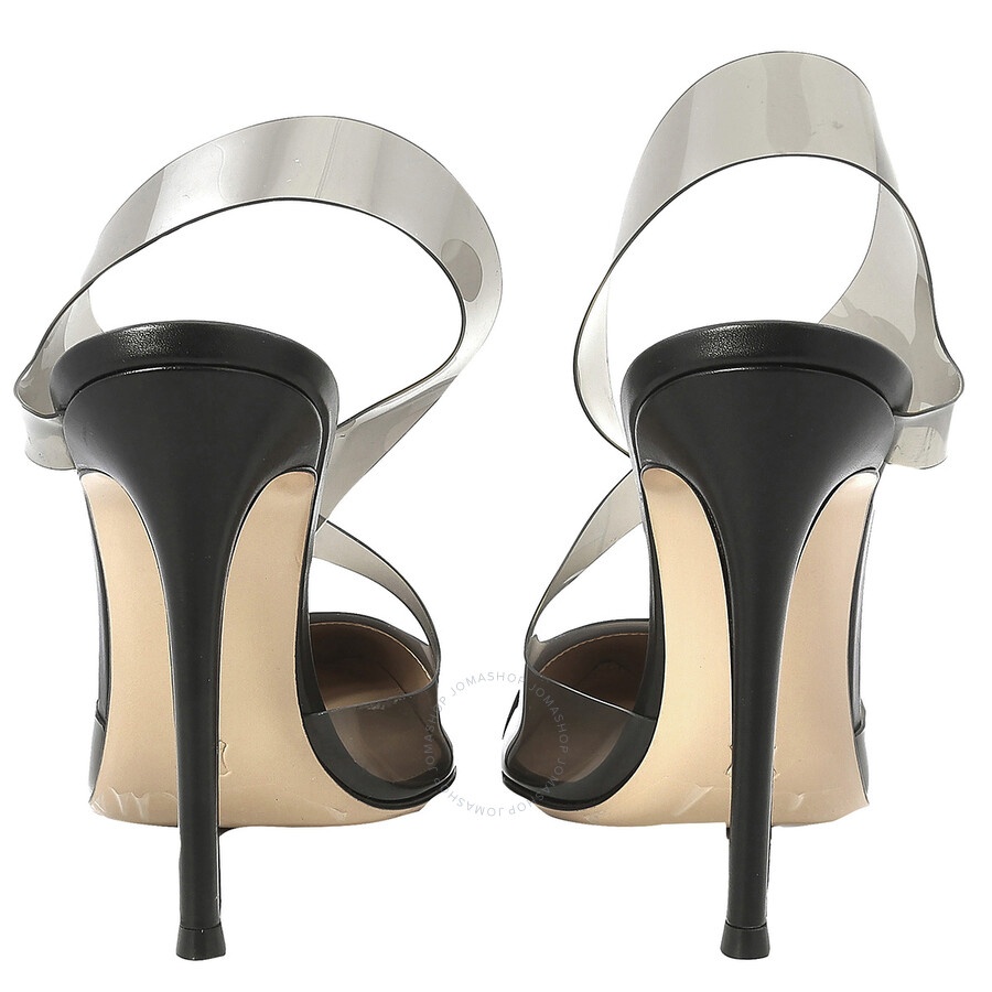 Gianvito Rossi Ladies Black/Fume Cut-out Pointed Pumps - 3