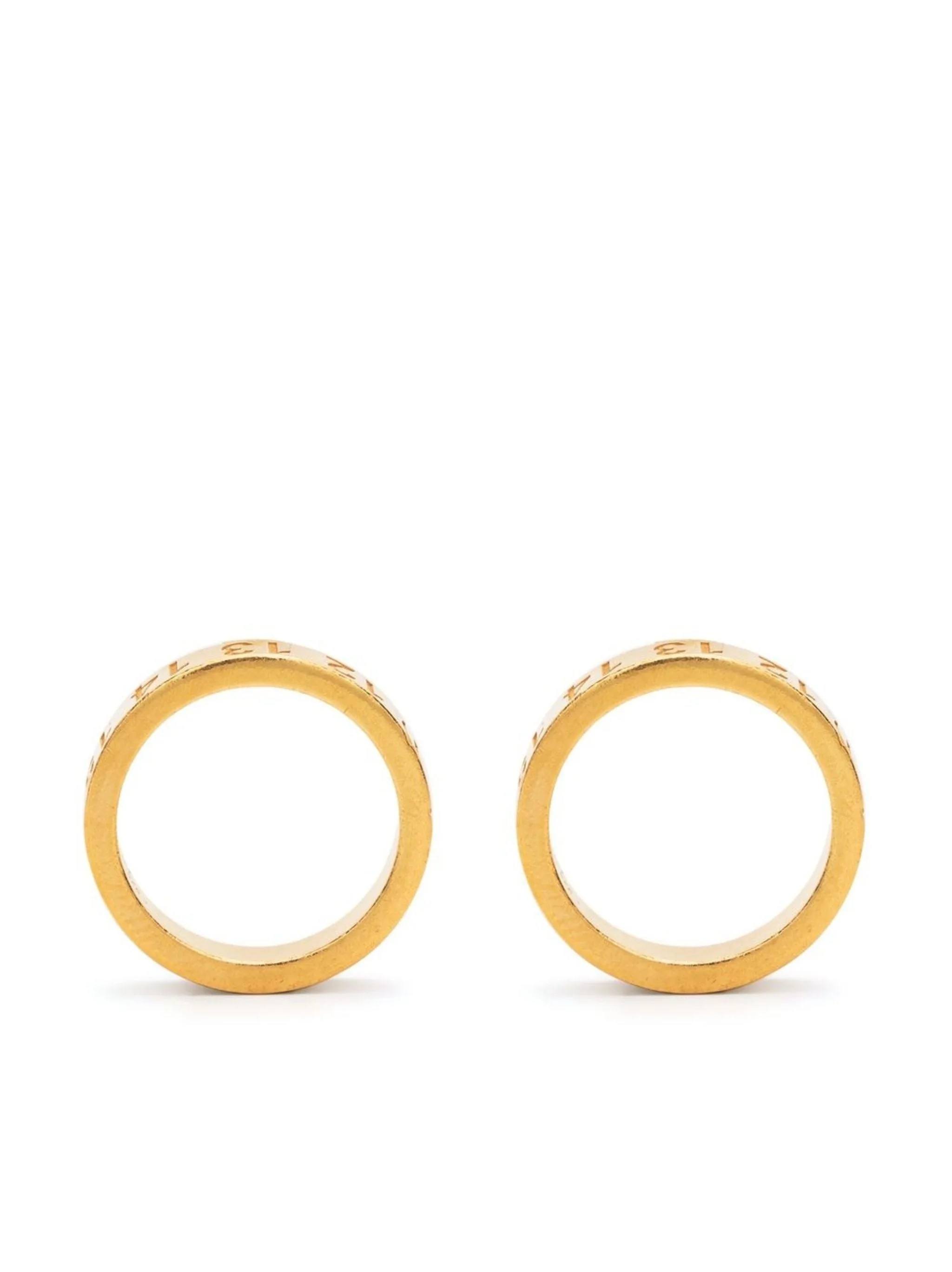 Numerical Engraved Hoop Earrings - 1