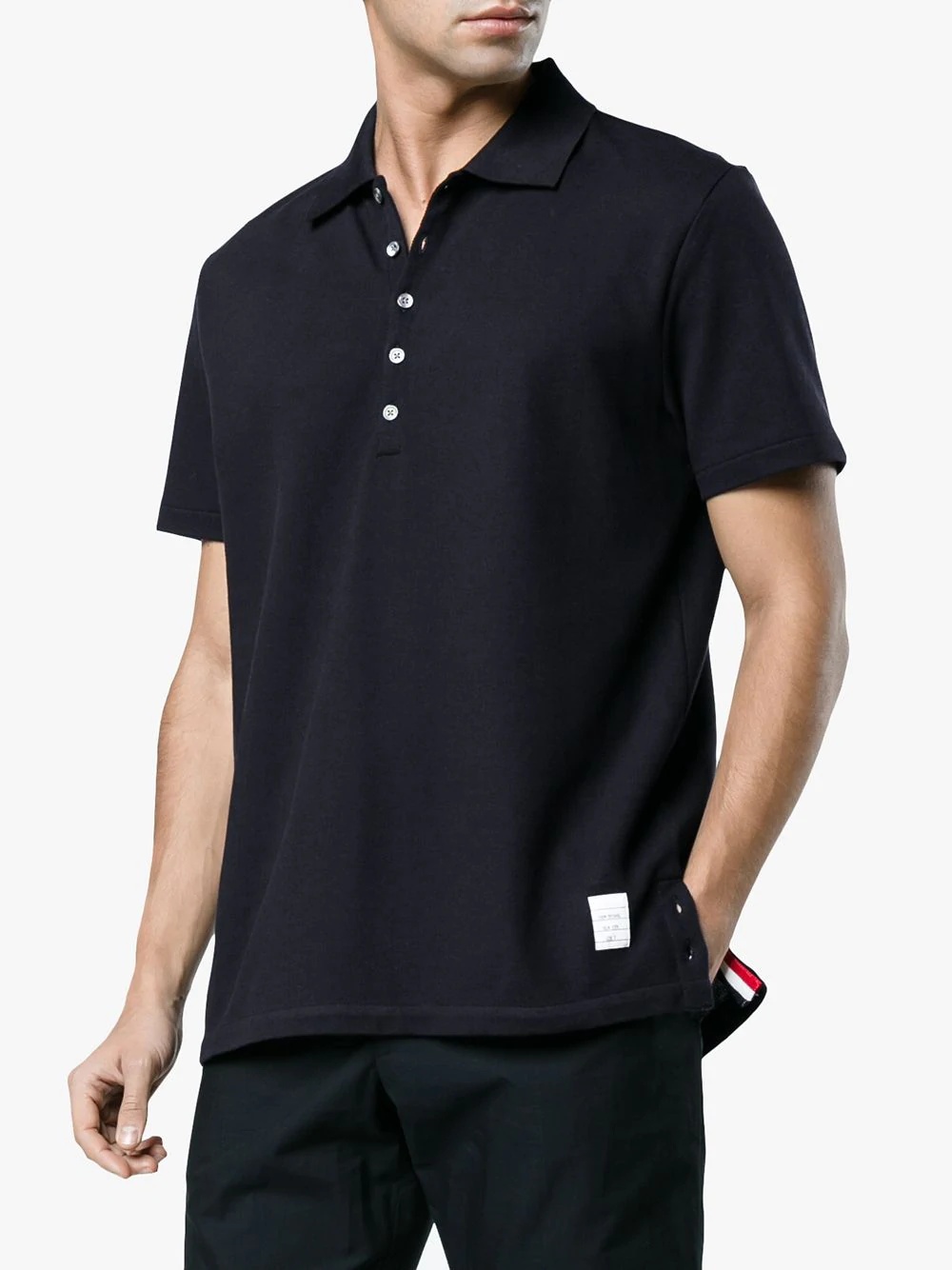 Center-Back Stripe Piqué Polo - 3