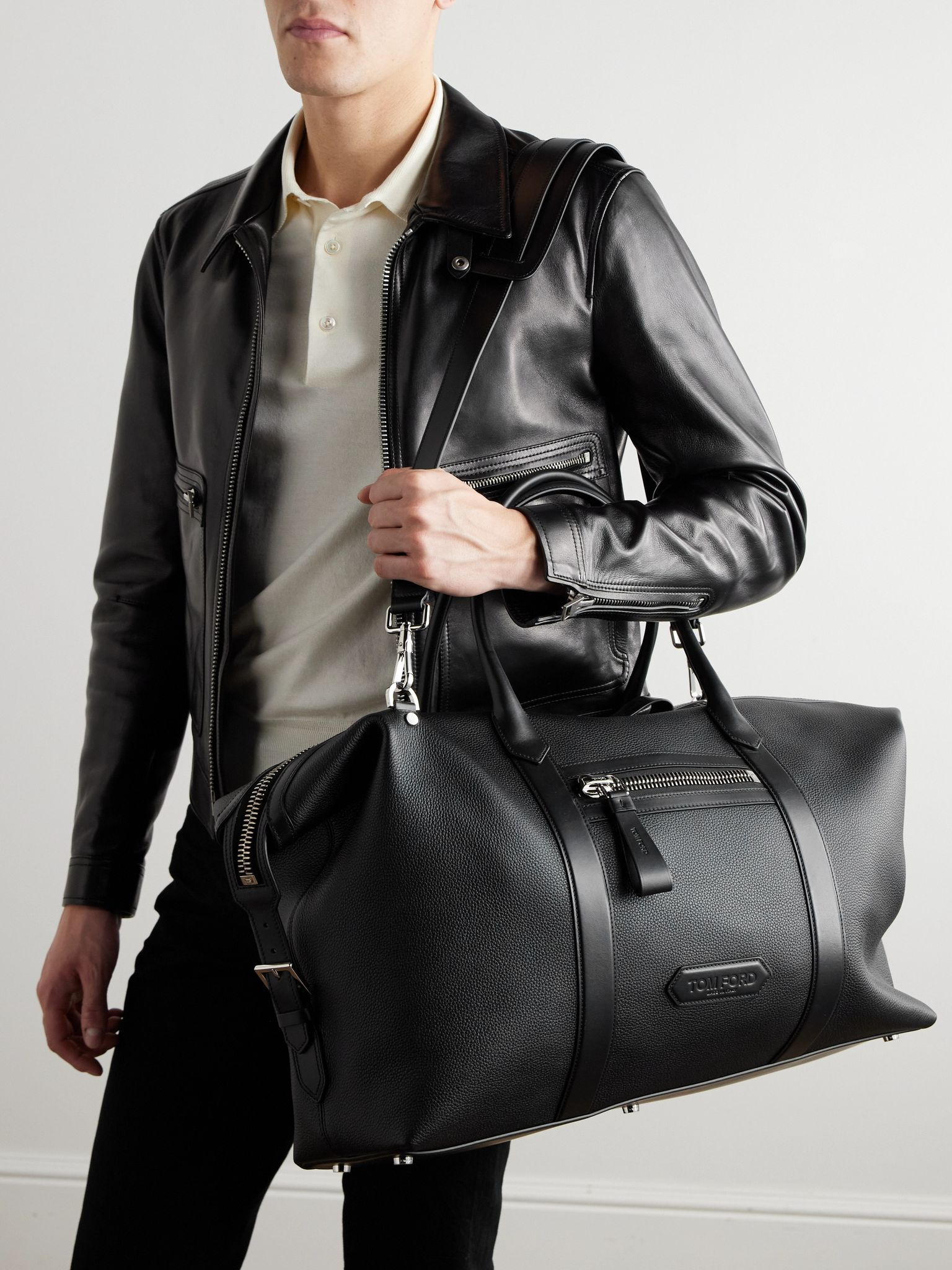 Buckley Full-Grain Leather Weekend Bag Black - 6