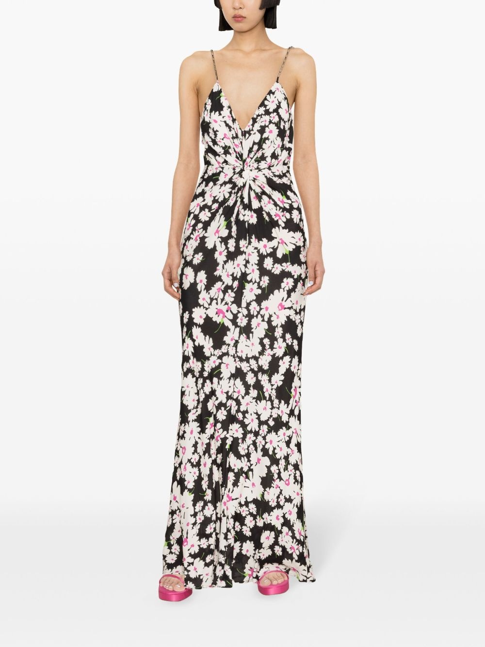 floral-print crepe maxi dress - 2