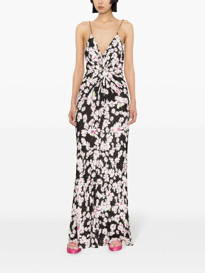MSGM floral-print crepe maxi dress outlook