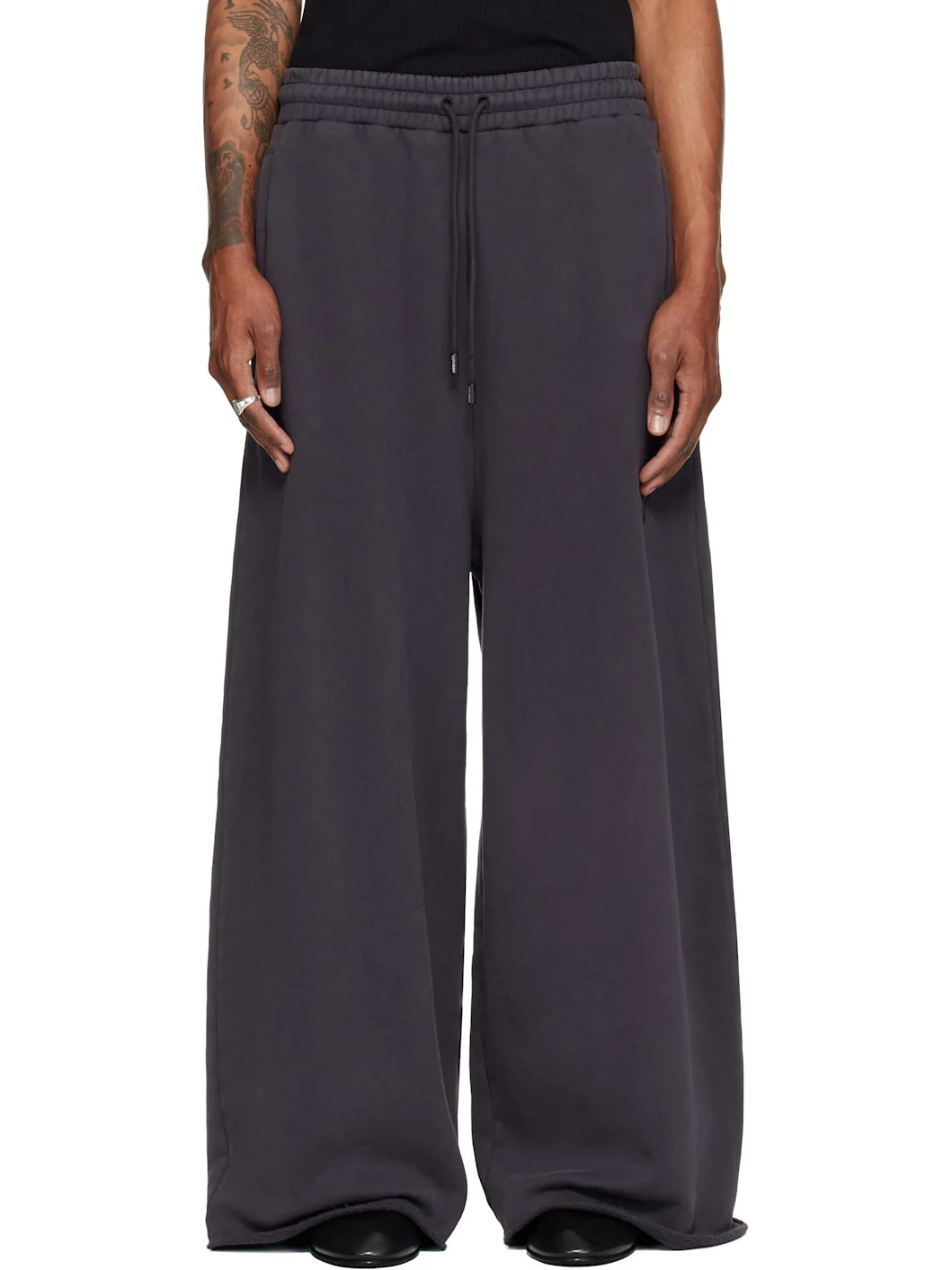 Gray Raw-Cut Bontan Sweatpants - 1