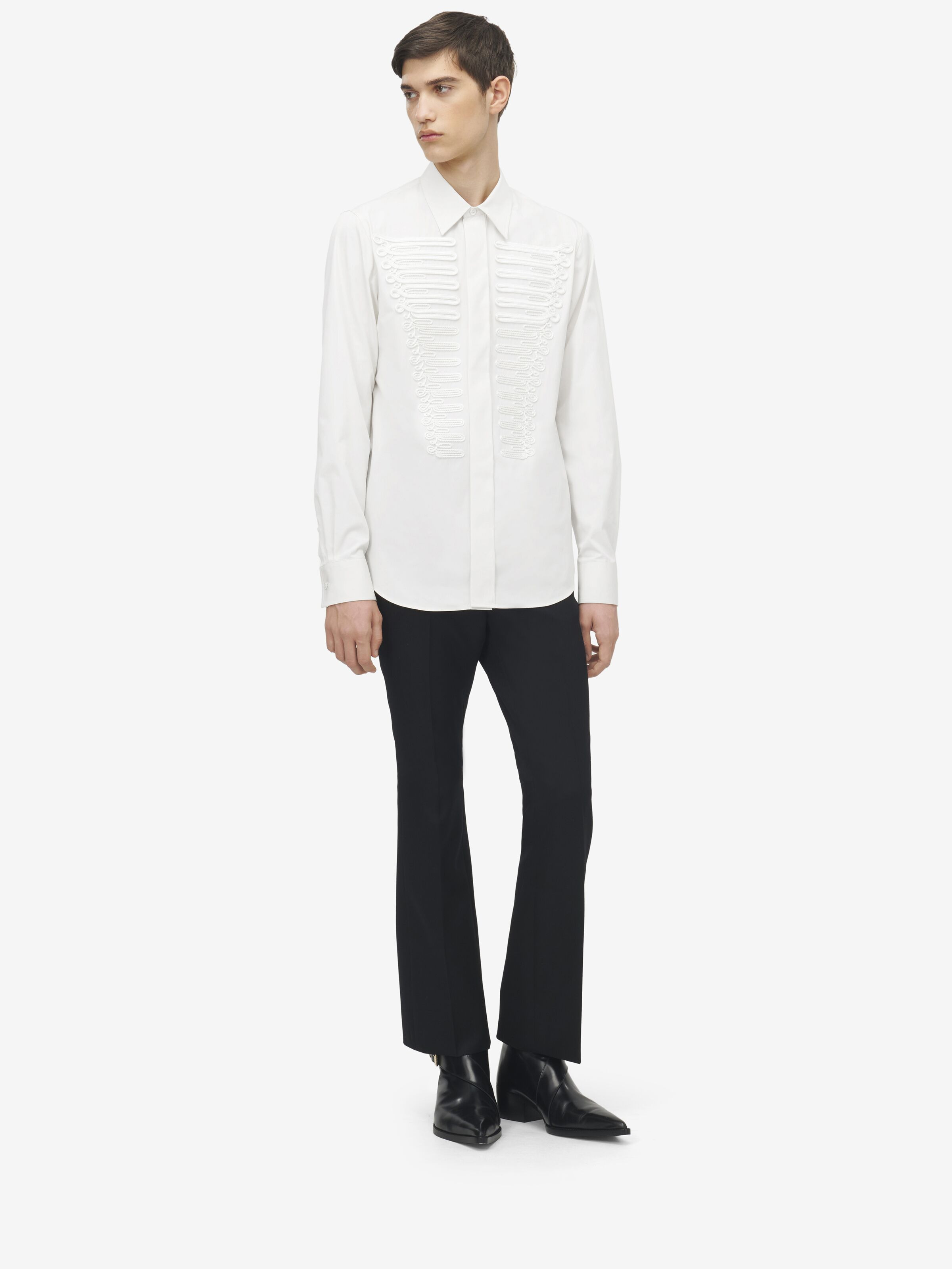 Frogging Detail Poplin Shirt - 3