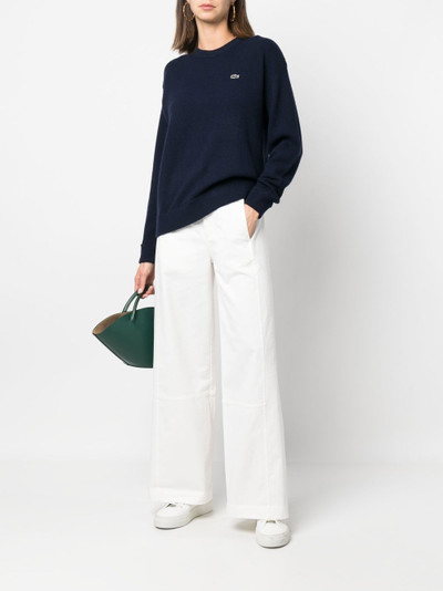 LACOSTE logo-patch crew-neck jumper outlook