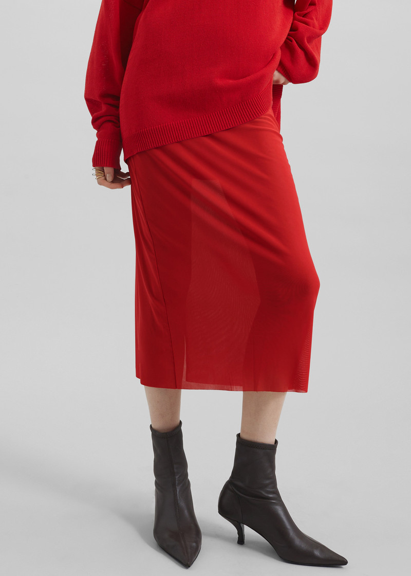 Suva Sheer Skirt - Red 6