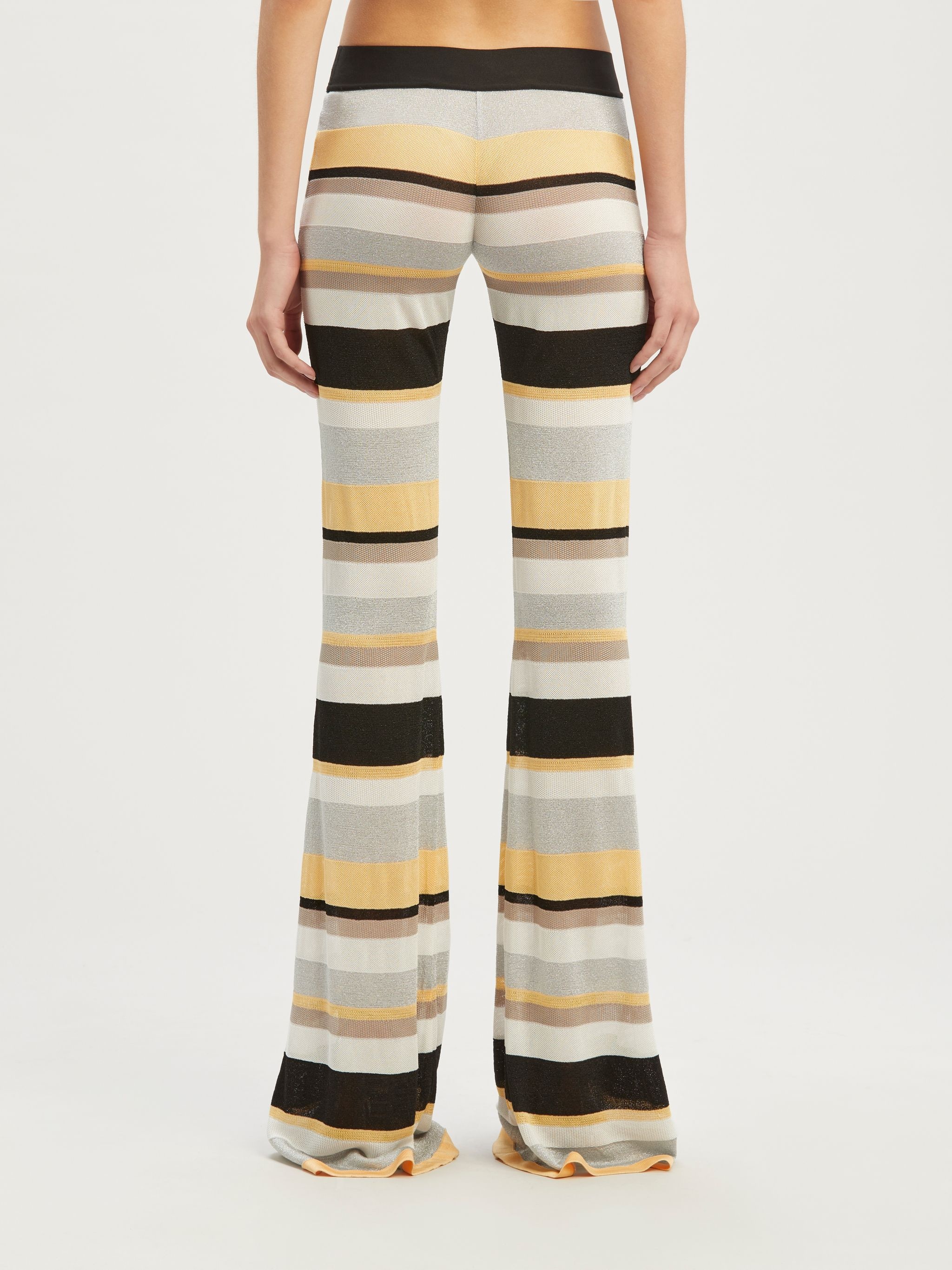 Striped Lurex Knit Logo Pants - 5