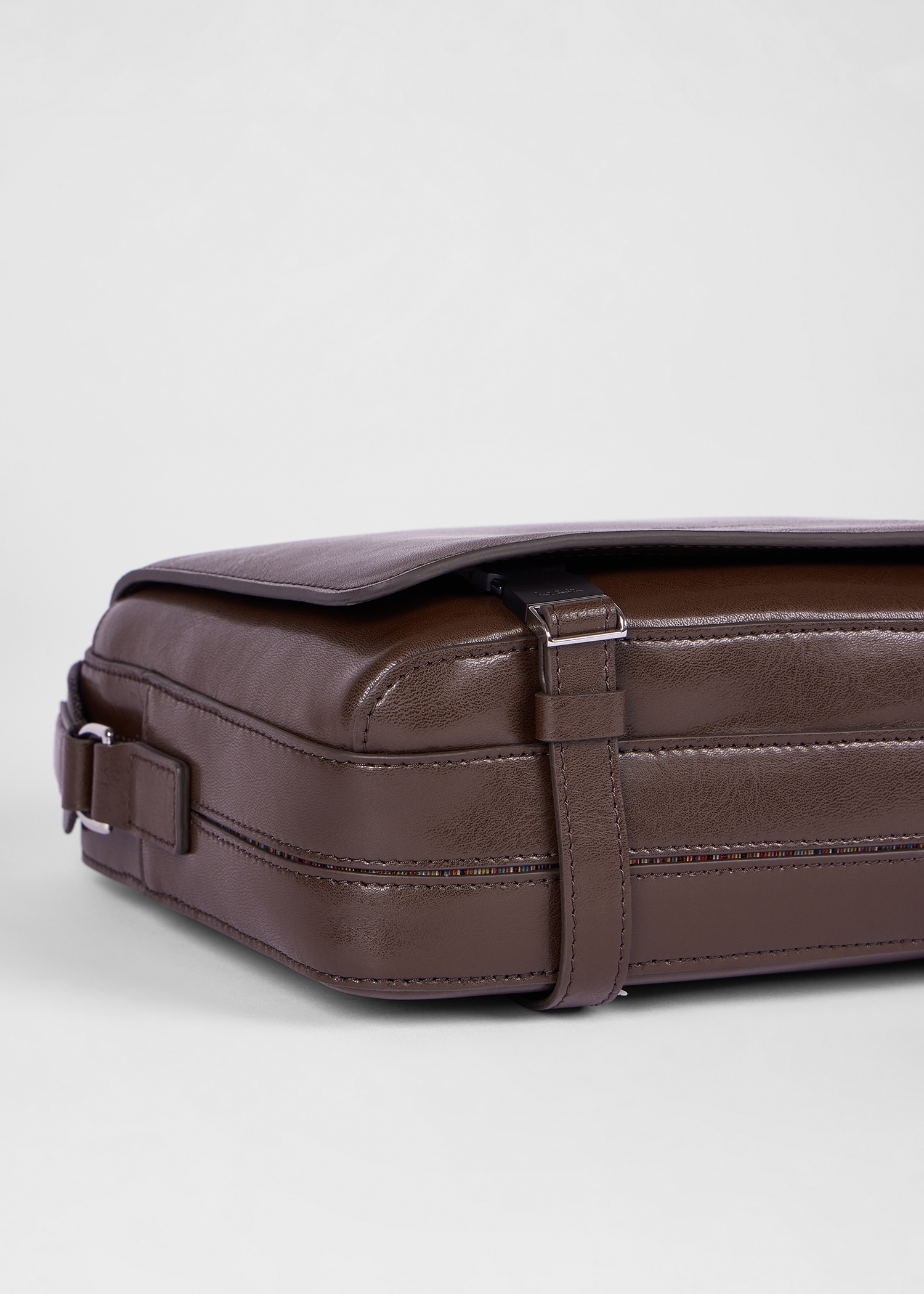 Small Brown Leather Messenger Bag - 6