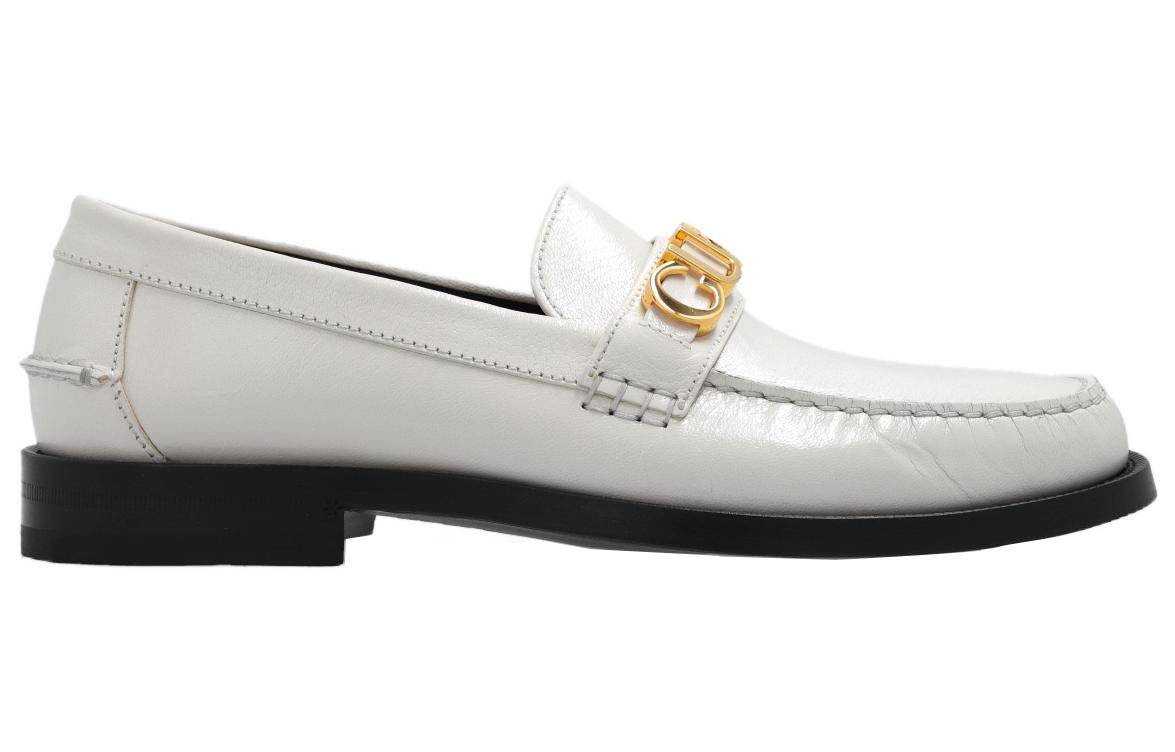 (WMNS) Gucci Loafer with Metal Gucci logo 'White' 700036-D3V00-9022 - 2