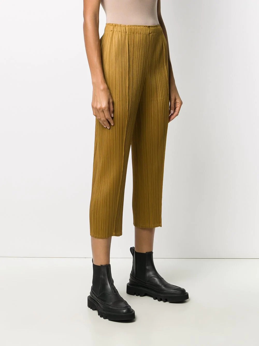 plissé cropped trousers - 3