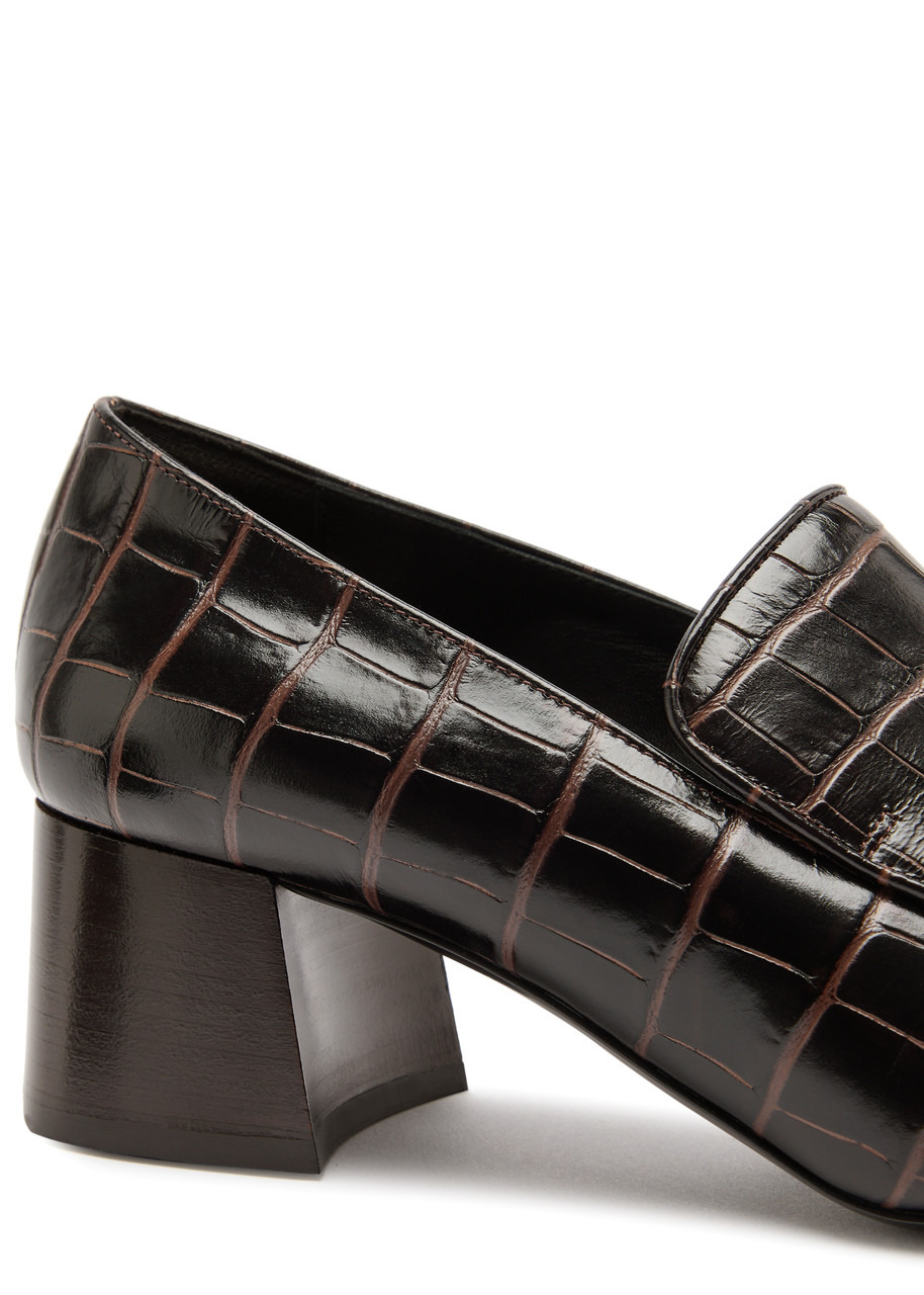 Toteme 50 Crocodile-effect Leather Pumps - 4