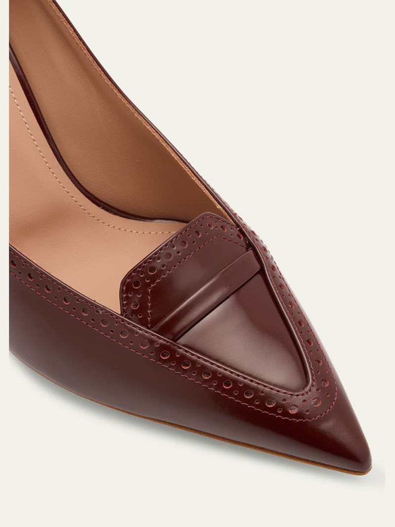 Annette Pointed-Toe Leather Pumps 5