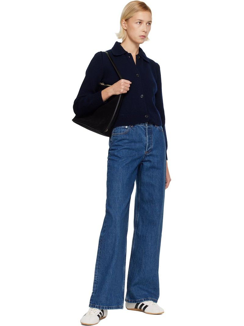 A.P.C. Navy Polo Shirt Collar Cardigan outlook