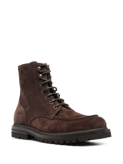 Brunello Cucinelli lace-up suede boots outlook