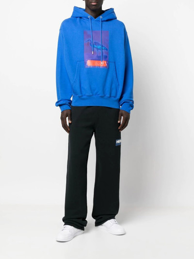 Heron Preston logo-patch wide-leg track pants outlook