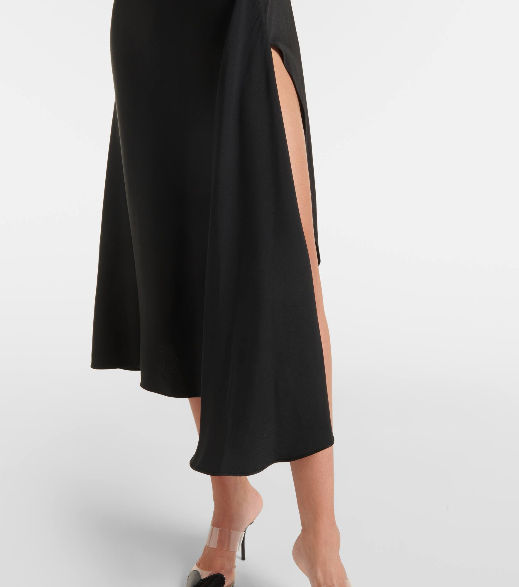 Asymmetric satin midi dress - 5