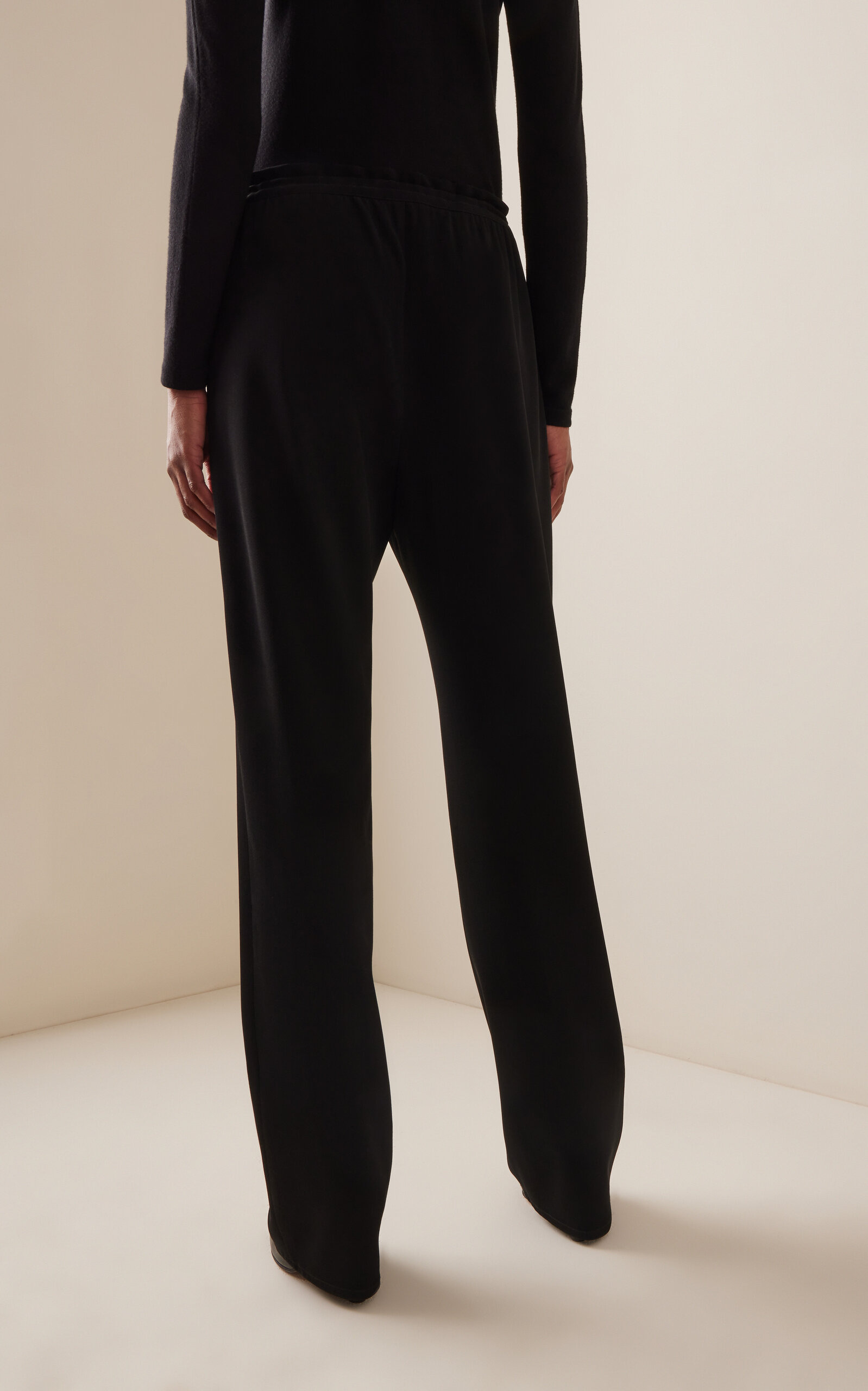 Bonnette Drawstring Wool-Blend Straight-Leg Pants black - 4