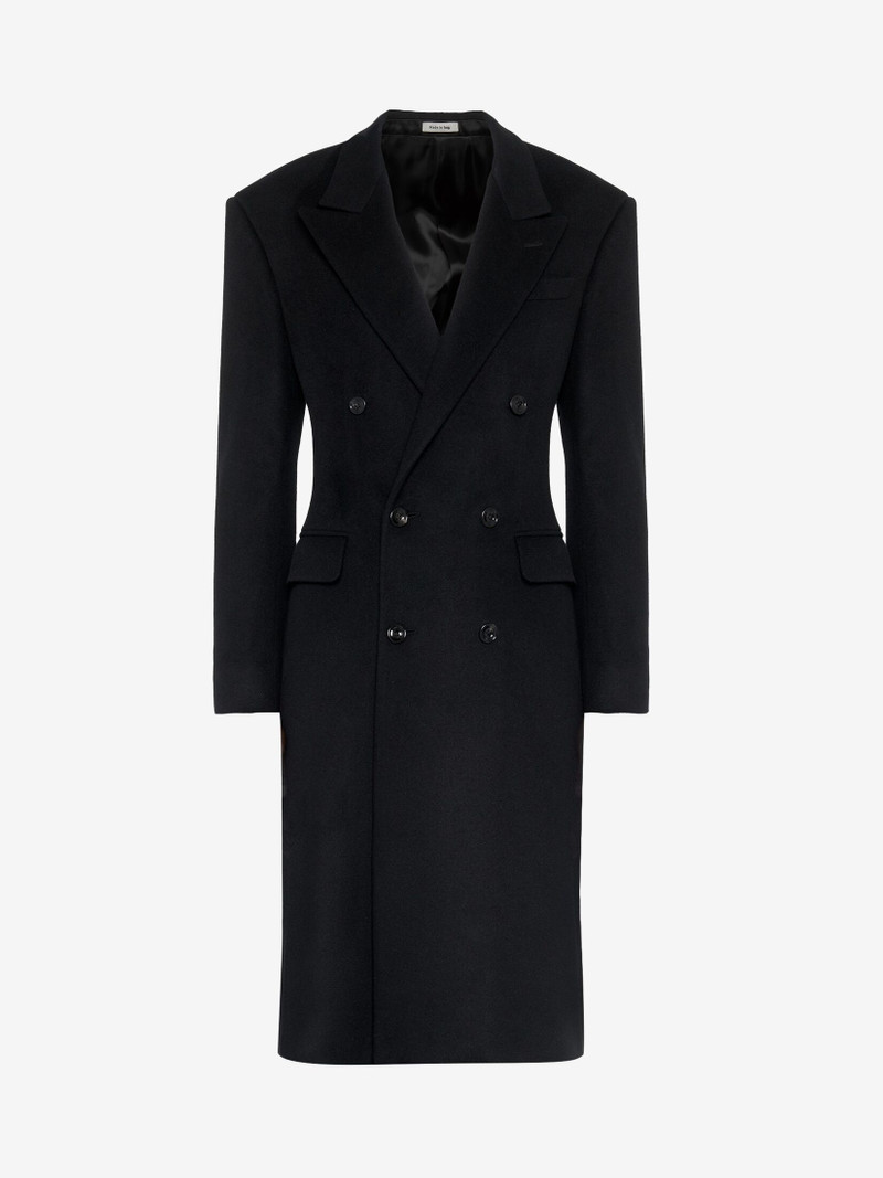 Men's Wide Shoulder Fitted Coat in Black 1