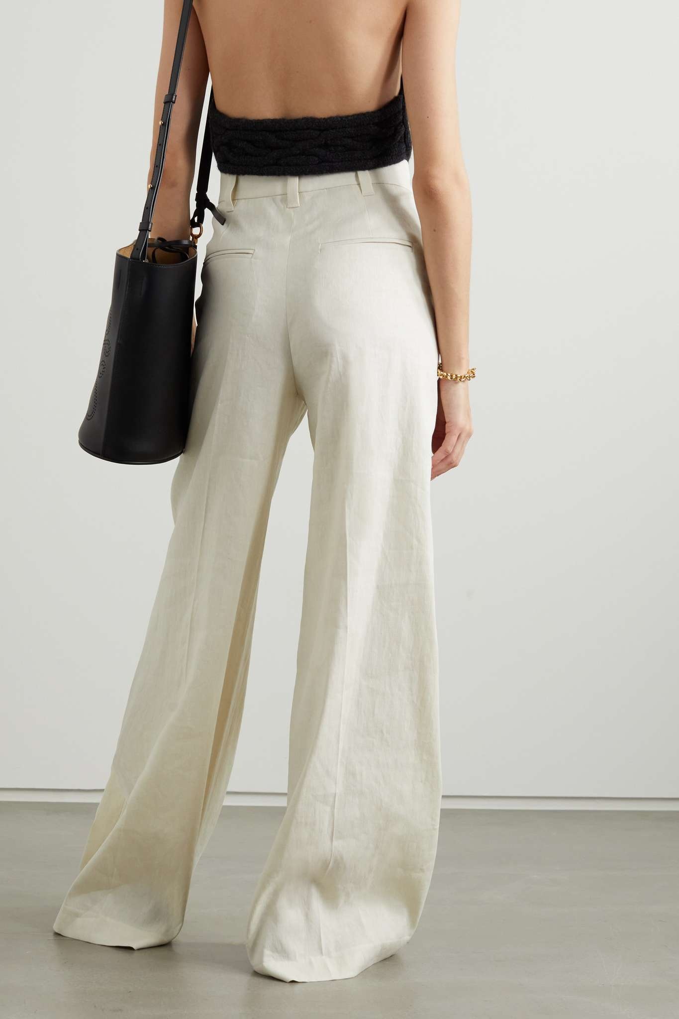 Linen-blend wide-leg pants - 3