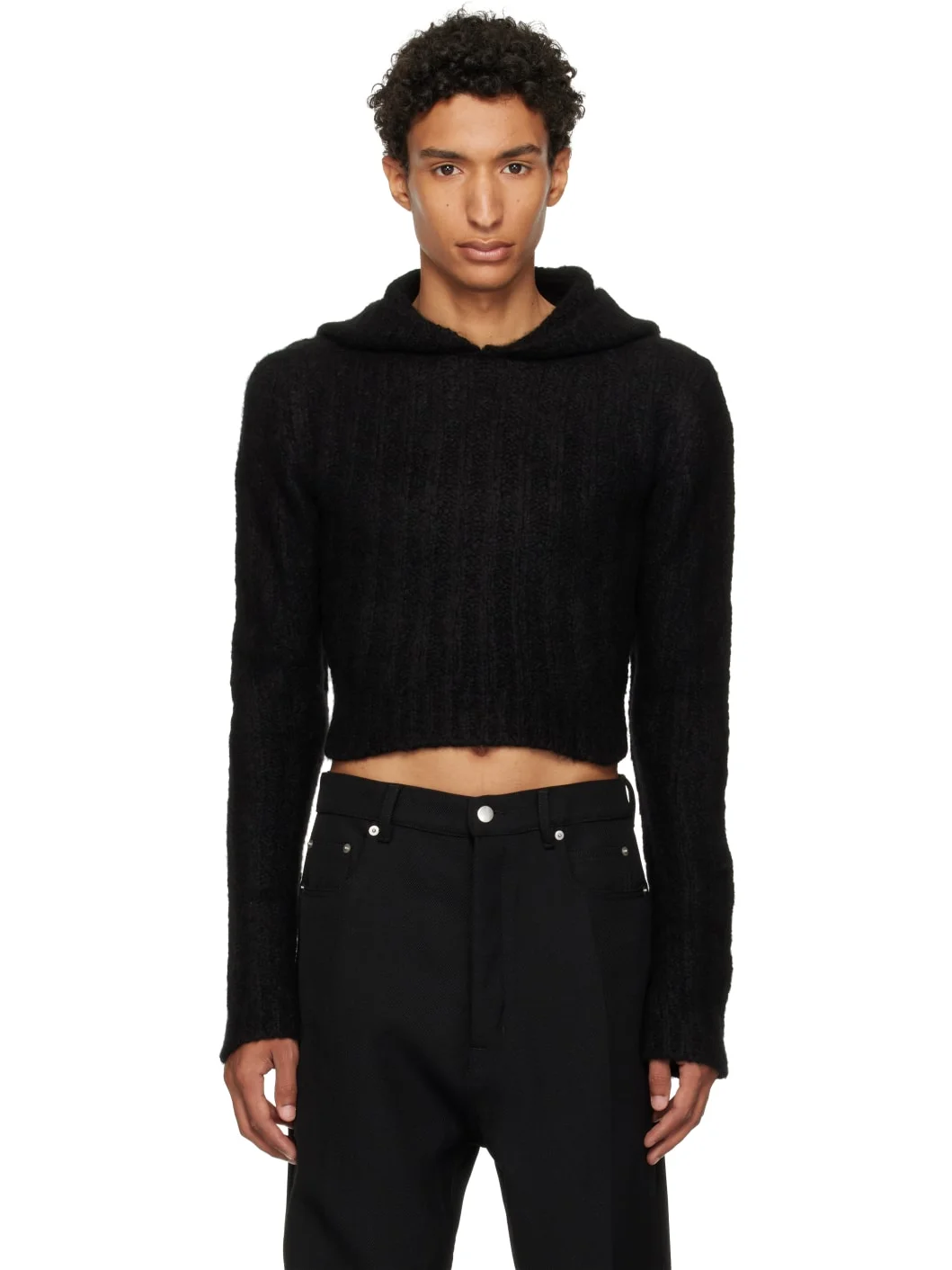 Black Tower Cropped Hoodie - 1
