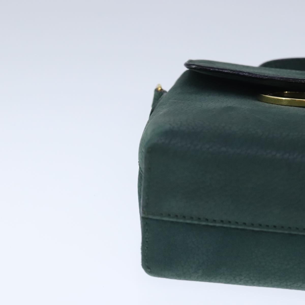 CELINE Hand Bag Leather Green Gold - 9