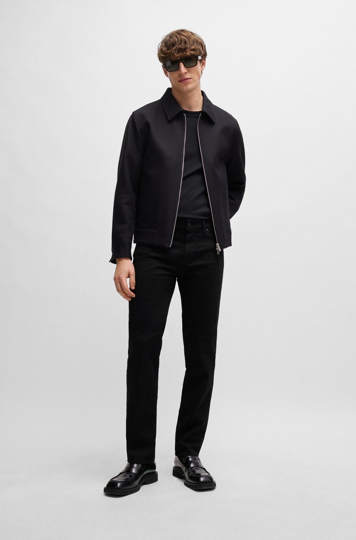 REGULAR-FIT JEANS IN BLACK-BLACK ITALIAN DENIM - 3