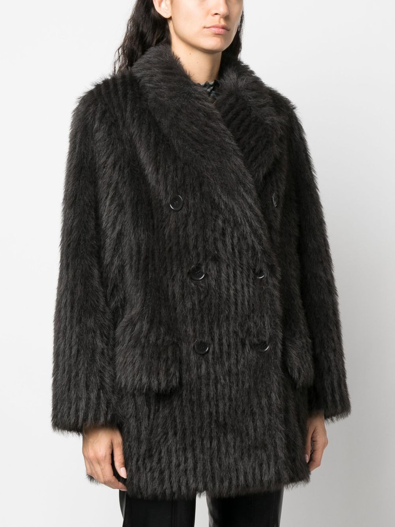 Zenni double-breasted faux-fur jacket 3