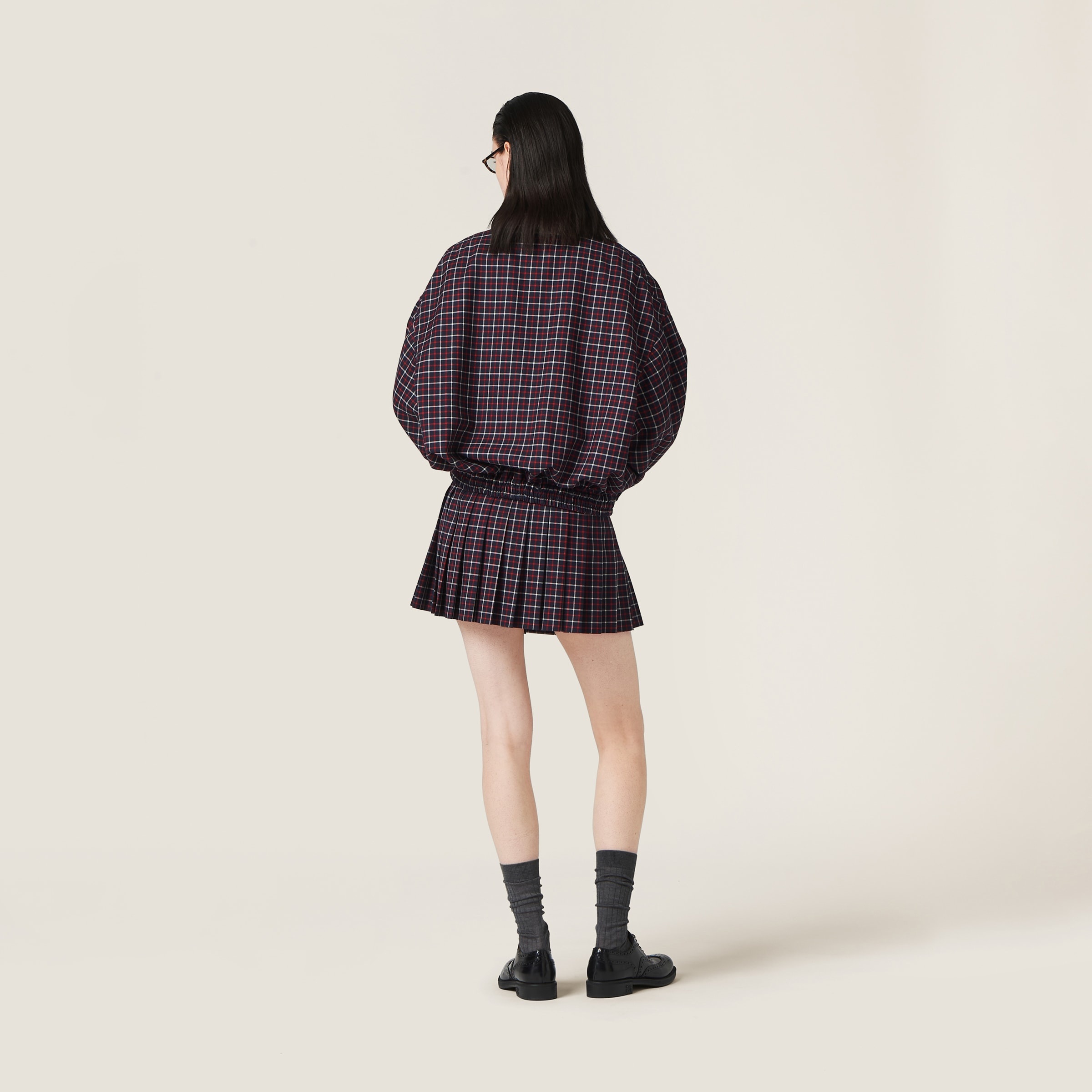 Checked wool miniskirt - 3