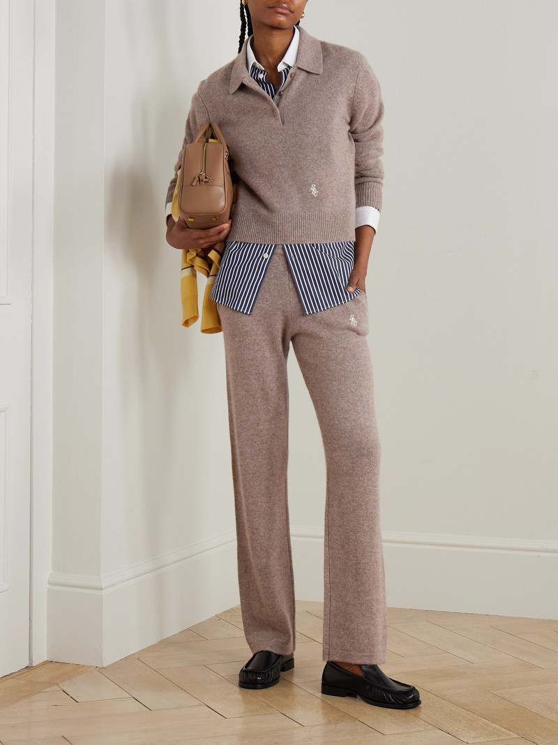 Sporty & Rich Src Embroidered Cashmere And Wool-blend Polo Sweater outlook