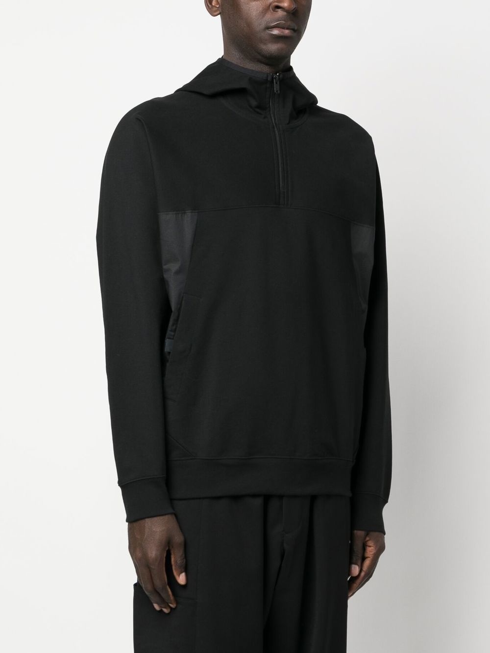 half-zip fastening hoodie - 3