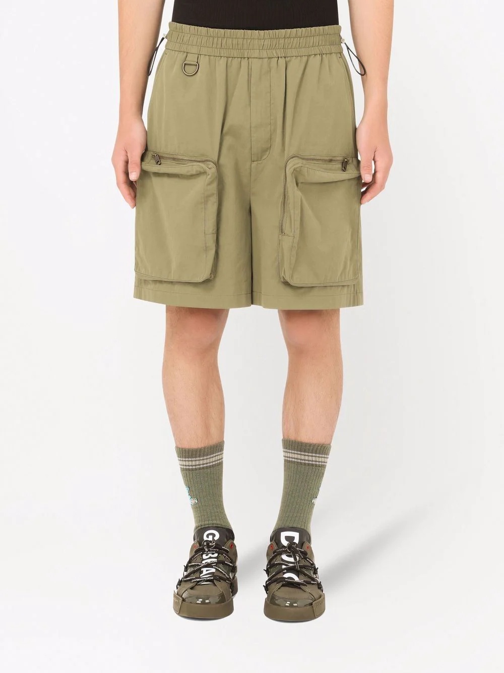 drawstring cargo shorts - 3